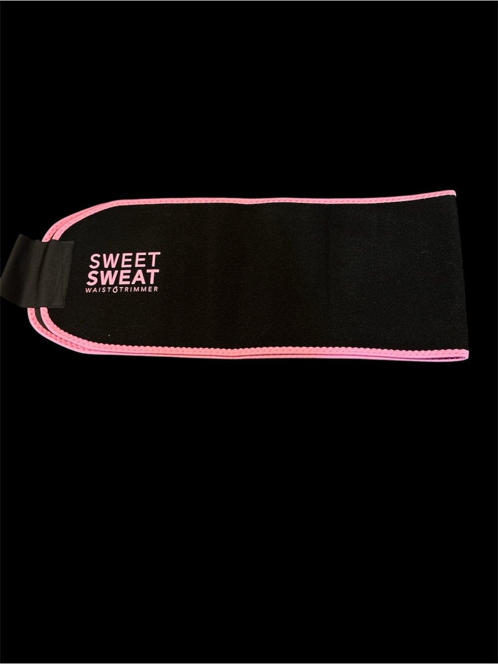 Sweet Sweat Waist Trimmer Belt in Black with Pink Trim